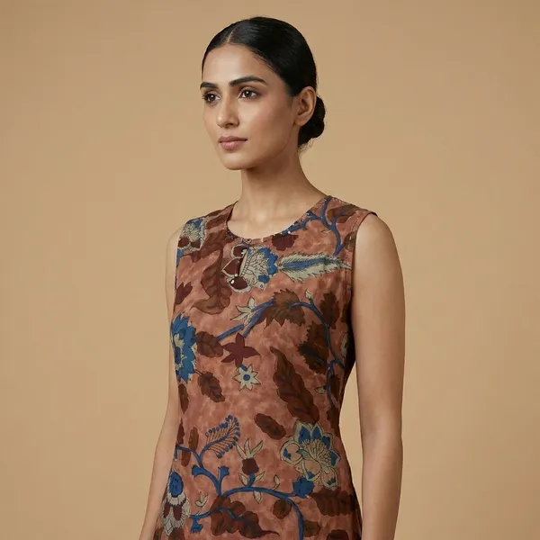 Rust_Cotton_Premium_Kurta_Set_For_Women