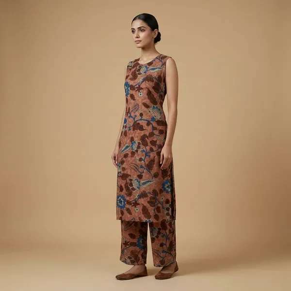 Rust_Cotton_Premium_Kurta_Set_For_Women