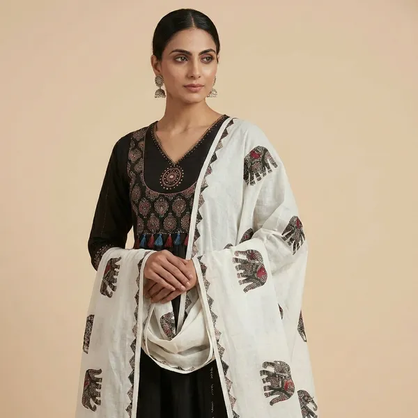 Black_Cotton_Premium_Kurta_Set_For_Women