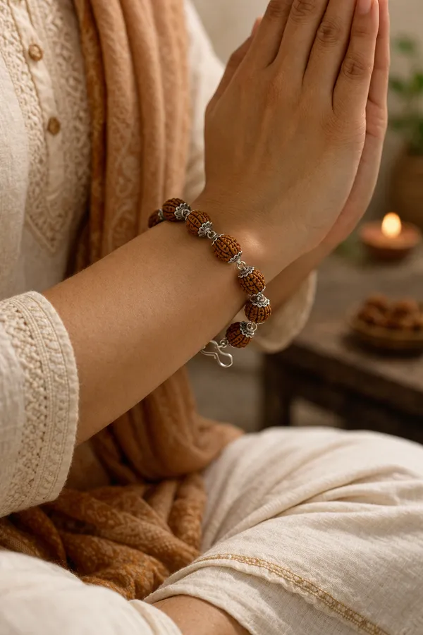 Rudraksha_Silver_Cap_Energy_Bracelet