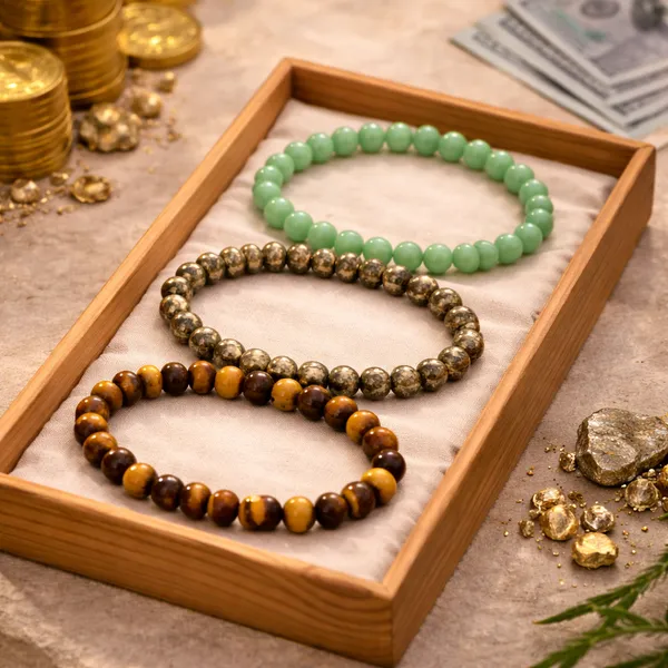 Antrya_Wealth_Magnet_Set:Pyrite_Bracelet
Green_Aventurine_Bracelet
Tiger_Eye_Bracelet