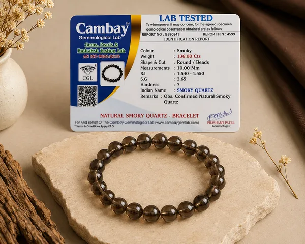 Smoky_Quartz_Beaded_Bracelet_for_Unisex