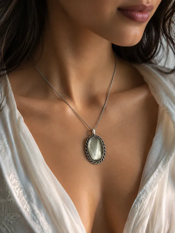 Silver_Tone_Oval_Pendant_Necklace_for_Women