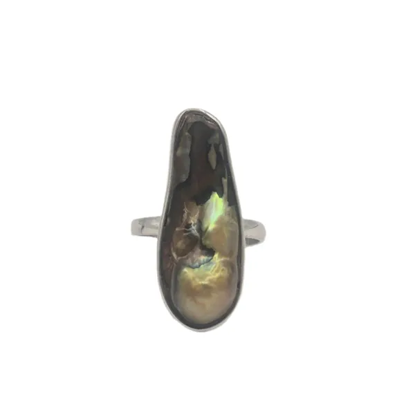 Gold_And_Silver_Pearl_&_German_Silver_Ring_For_Women