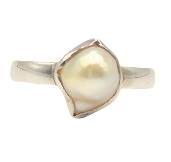 White_Pearl_&_925_Silver_Ring_For_Women