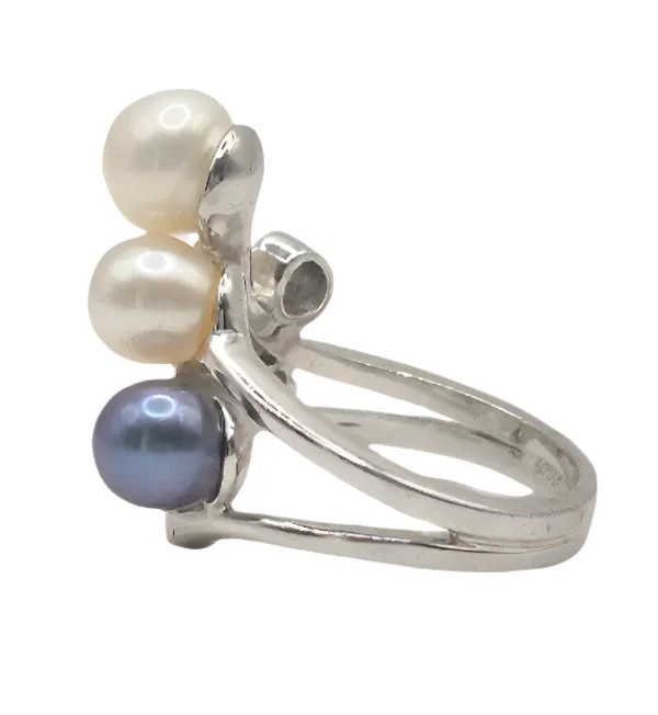White_And_Purple_Pearl_&_925_Silver_Ring_For_Women