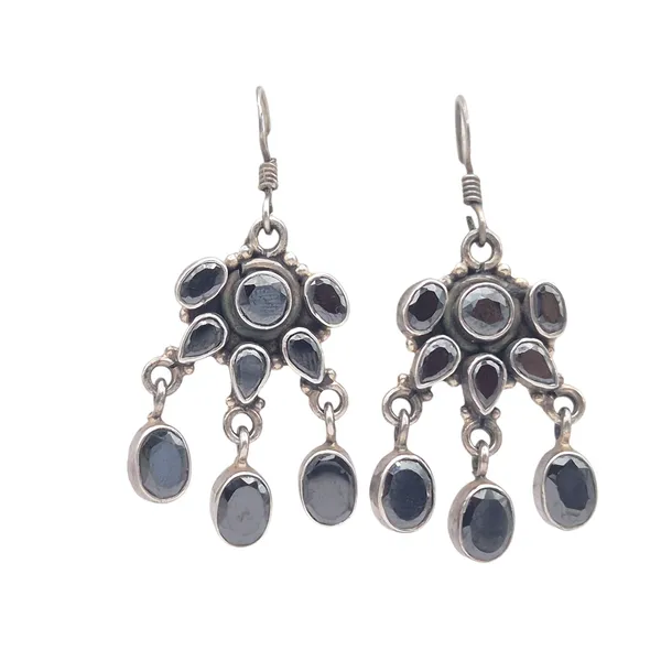 Black_Tourmaline_&_Silver_Earrings_For_Women