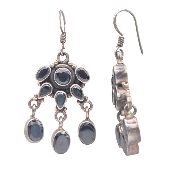 Black_Tourmaline_&_Silver_Earrings_For_Women