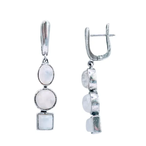White_Moonstone_&_Silver_Earrings_For_Women