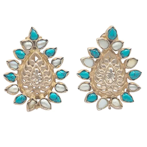 Turquoise_And_White_Turquoise_&_Pearl_Earrings_For_Women