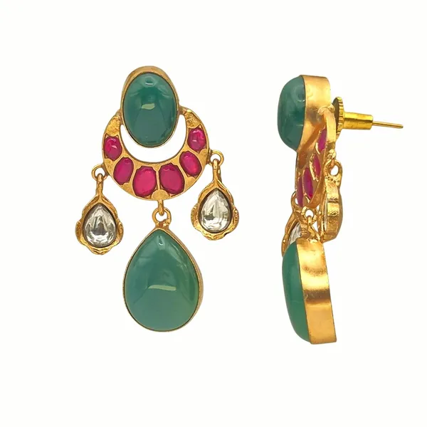 Green_And_Pink_Onyx_&_Quartz_Earrings_For_Women