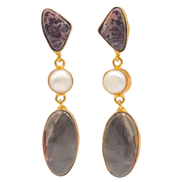 Brown_Jasper_&_Pearl_Earrings_For_Women
