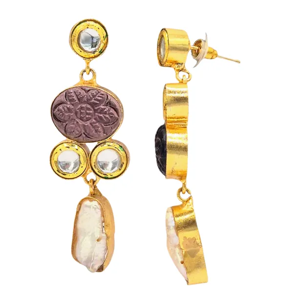 Multicolor_Quartz_&_Pearl_Earrings_For_Women
