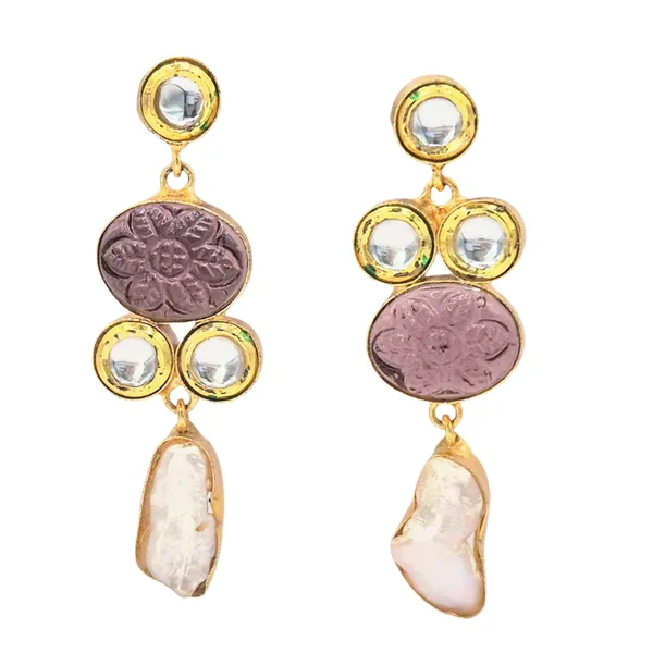 Multicolor_Quartz_&_Pearl_Earrings_For_Women
