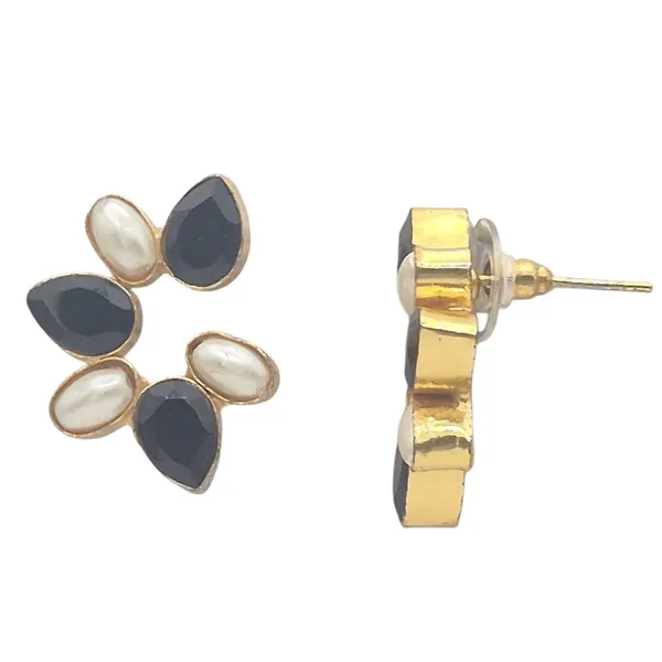 Black_Quartz_&_Pearl_Earrings_For_Women