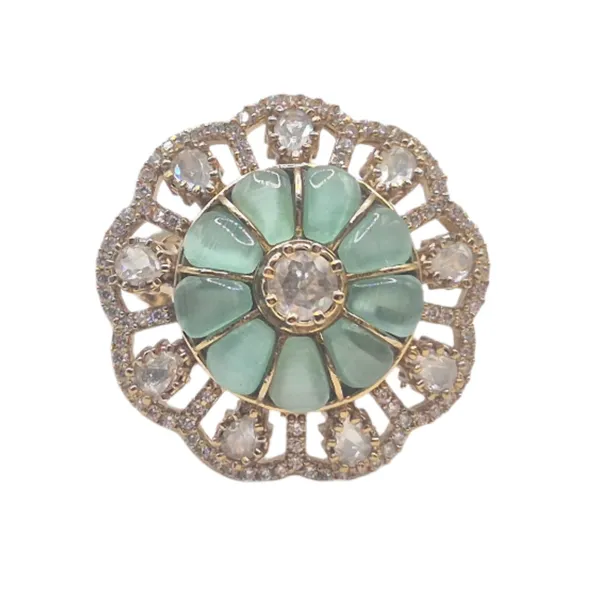Light_Green_Moissanite_&_Brass_Ring_For_Women