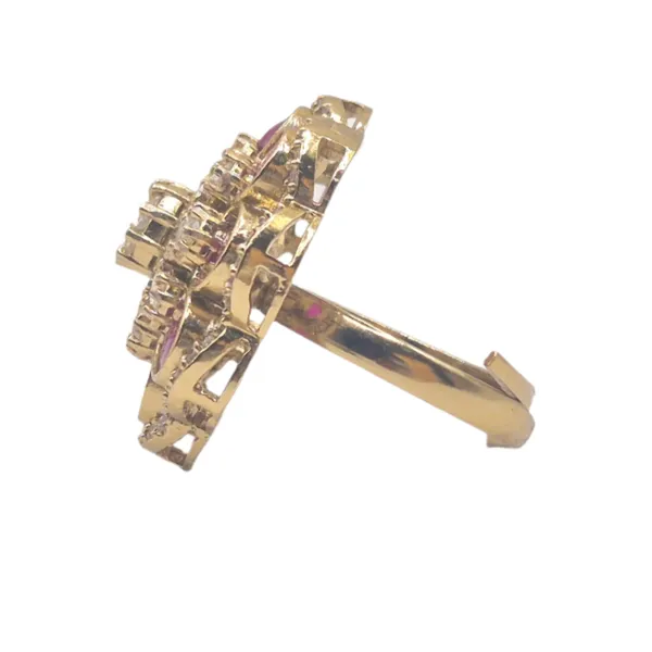Red_And_White_Moissanite_&_Brass_Ring_For_Women