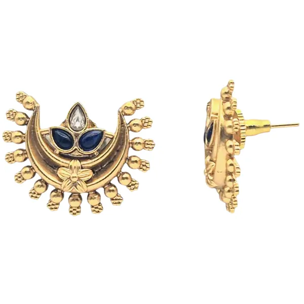 Blue_Metal_Stone_Earrings_For_Women