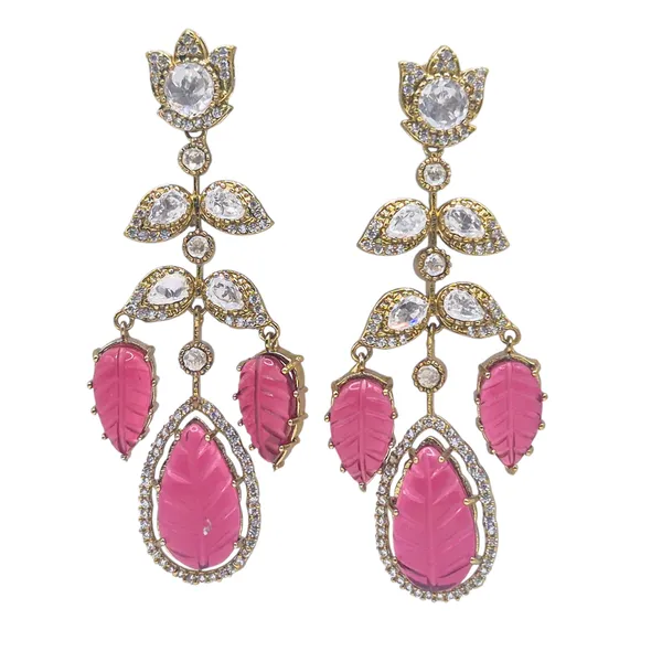 Red_Brass_Stone_Earrings_For_Women