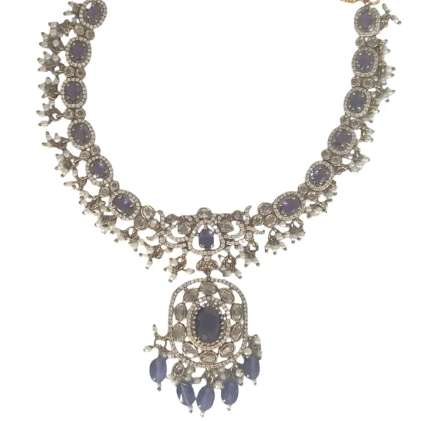 Purple_And_White_Quartz_&_Moissanite_Necklace_For_Women
