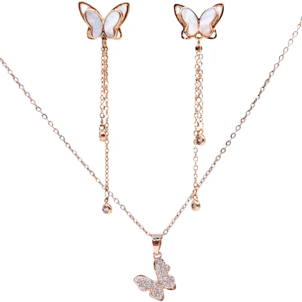 White_And_Gold_Mop_&_Crystals_Jewelry_Set_For_Women