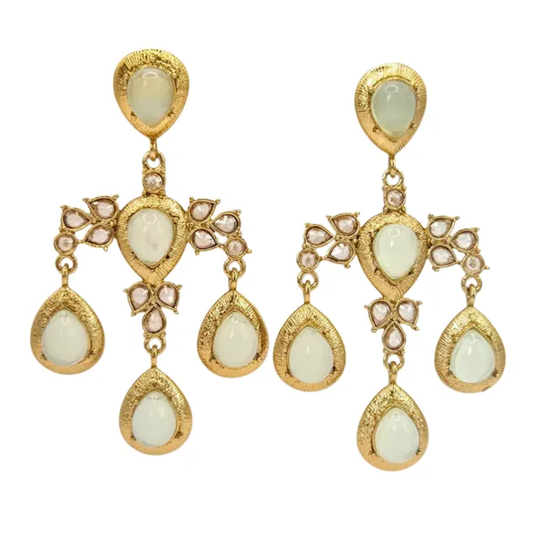 Green_Quartz_&_Brass_Earrings_For_Women