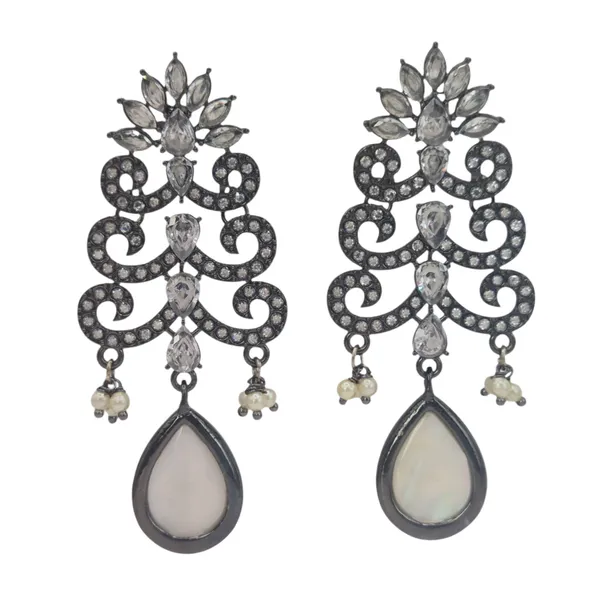 Gold_Mop_&_Cz_Earrings_For_Women