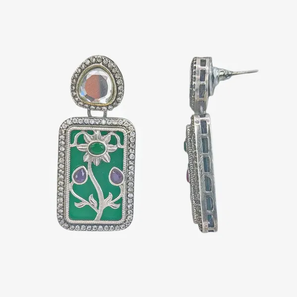 Green_And_Pink_Quartz_&_German_Silver_Jewelry_Set_For_Women