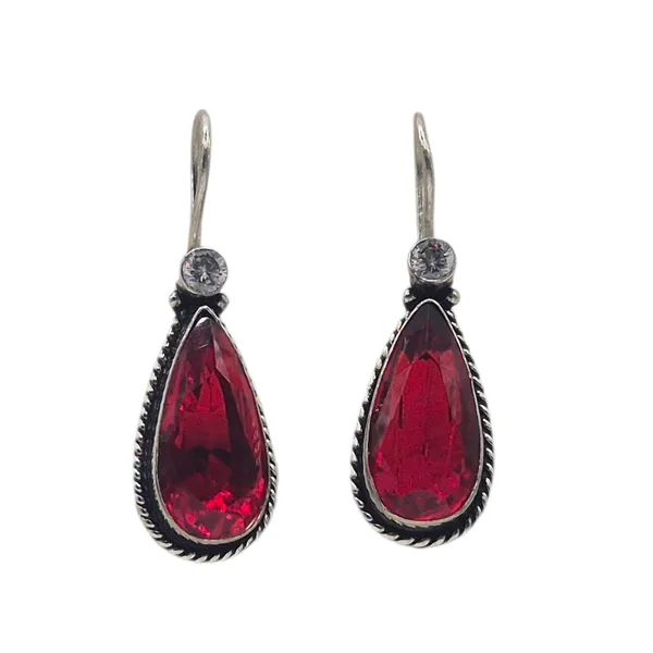 Red_Quartz_&_Brass_Earrings_For_Women