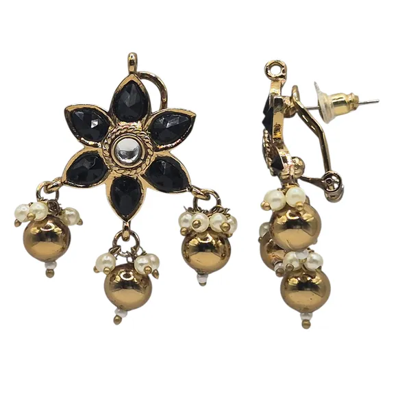 Black_And_Gold_Stone_&_Pearl_Earrings_For_Women
