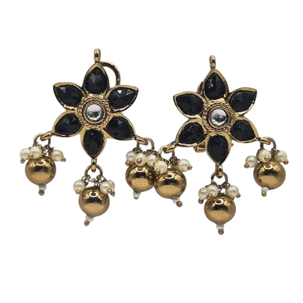 Black_And_Gold_Stone_&_Pearl_Earrings_For_Women
