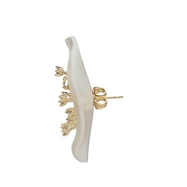 White_Variable_Resin_&_Brass_Earrings_For_Women