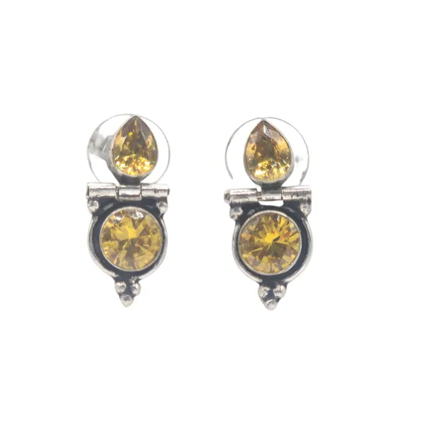 Yellow_Cz_&_Brass_Earrings_For_Women