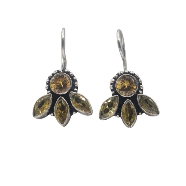 Yellow_Cz_&_Brass_Earrings_For_Women