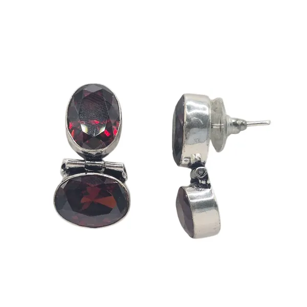 Red_Quartz_&_Brass_Earrings_For_Women