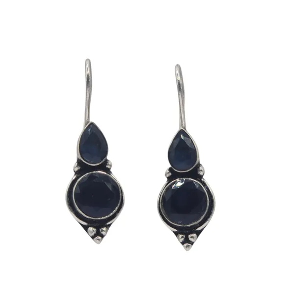 Blue_Cz_&_Brass_Earrings_For_Women