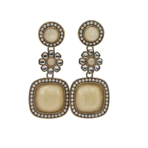 Yellow_Quartz_&_Kundan_Earrings_For_Women