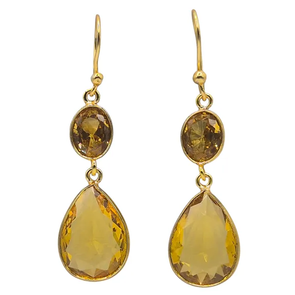 Yellow_Quartz_&_Brass_Earrings_For_Women