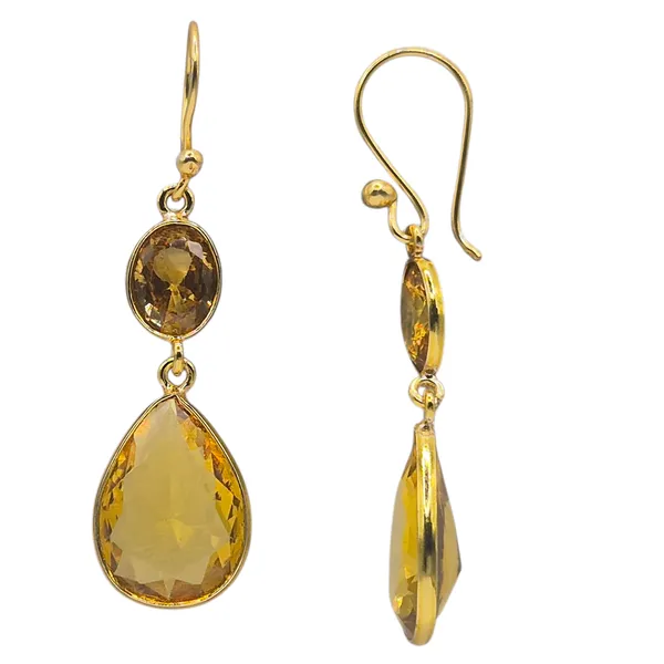 Yellow_Quartz_&_Brass_Earrings_For_Women