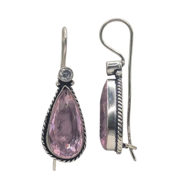 Pink_Quartz_&_Brass_Earrings_For_Women