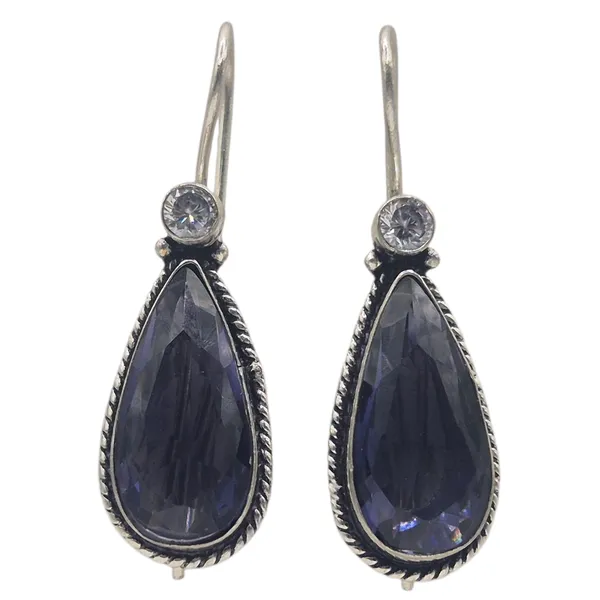 Blue_Quartz_&_Brass_Earrings_For_Women