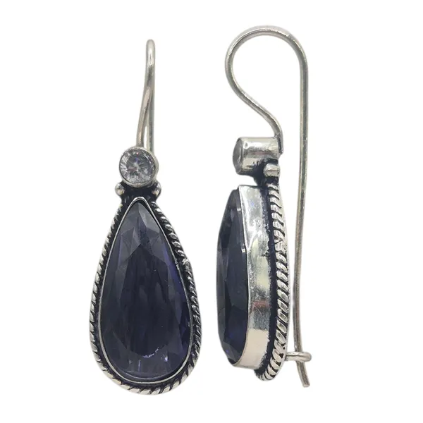 Blue_Quartz_&_Brass_Earrings_For_Women