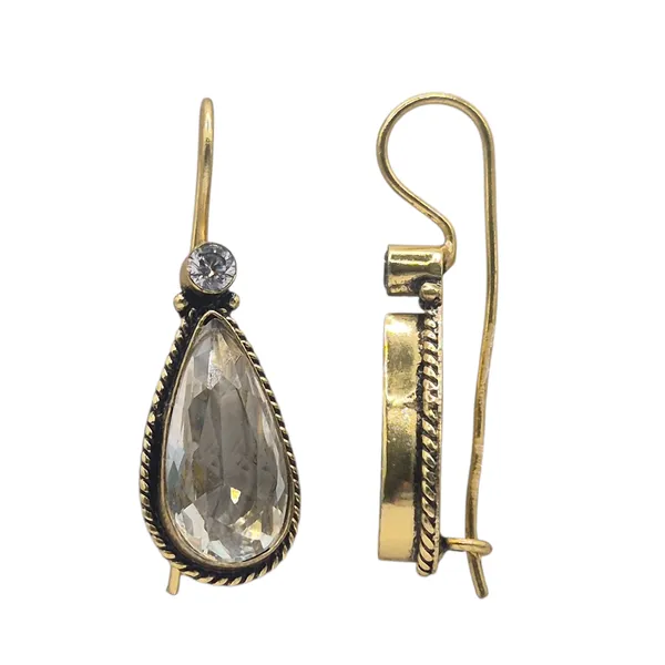 White_And_Gold_Quartz_&_Brass_Earrings_For_Women