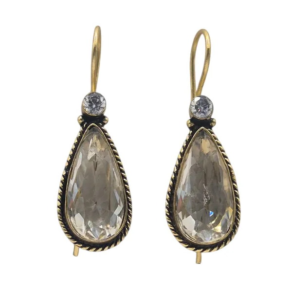 White_And_Gold_Quartz_&_Brass_Earrings_For_Women
