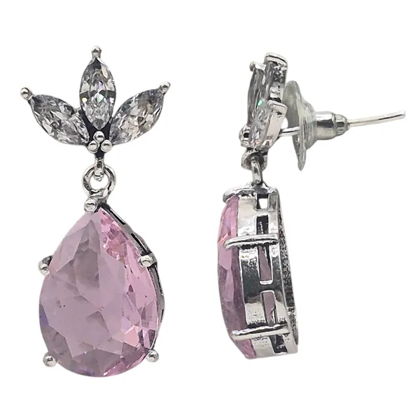 Pink_And_White_Quartz_&_Brass_Earrings_For_Women