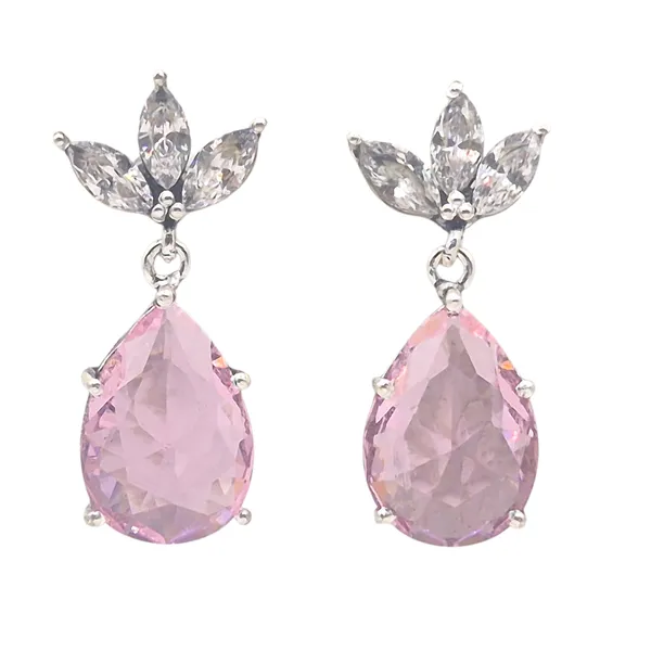 Pink_And_White_Quartz_&_Brass_Earrings_For_Women