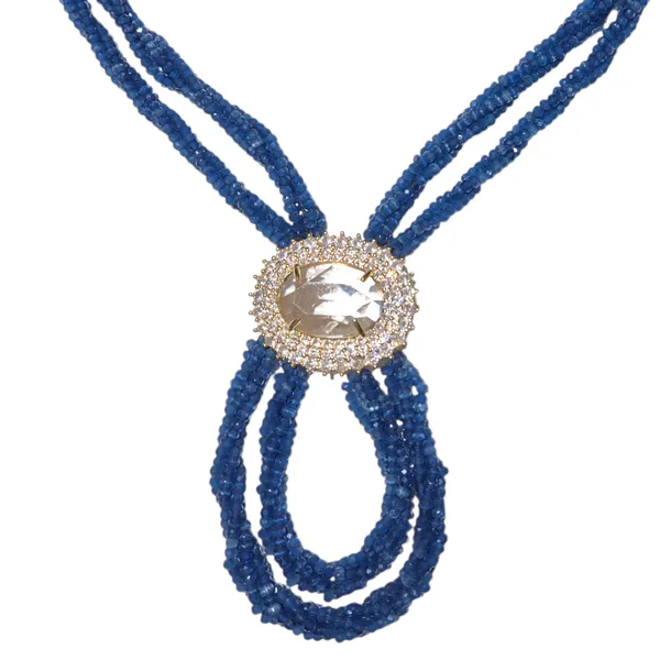 Blue_Czech_Beads_&_Crystal_Necklace_For_Women