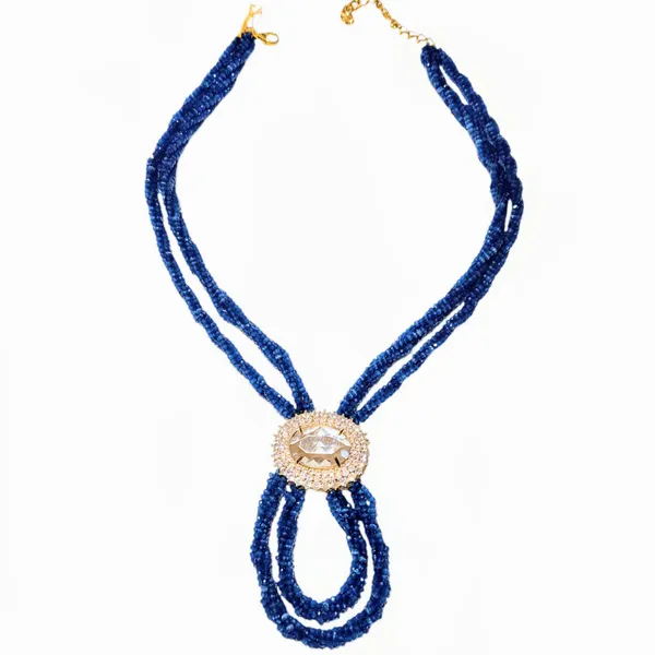 Blue_Czech_Beads_&_Crystal_Necklace_For_Women