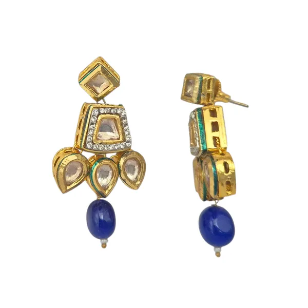 Blue_And_Gold_Enamel_&_Kundan_Jewelry_Set_For_Women