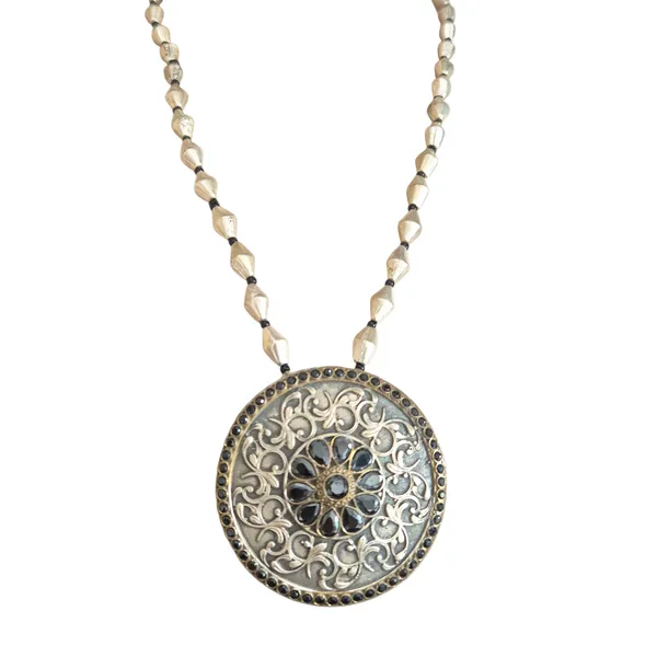 Black_Quartz_&_Brass_Pendant_For_Women